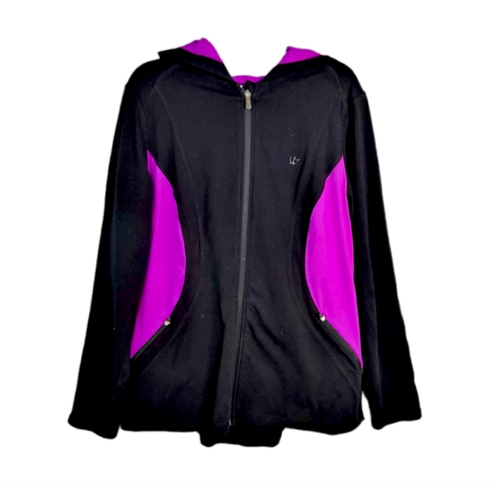 Lane Bryant Neon Purple Mesh Panel Zip Up Active Hoodie Women's Plus Size 14 1X
